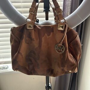 Michael Kors Tan Camouflage Satchel